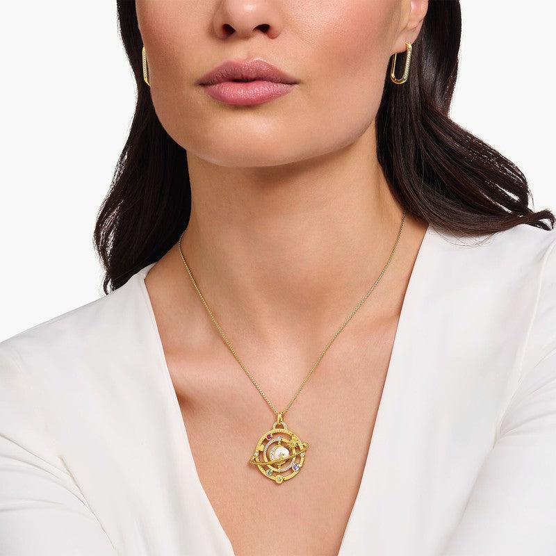 Thomas Sabo Yellow-Gold plated Pendant with Planetary Ring