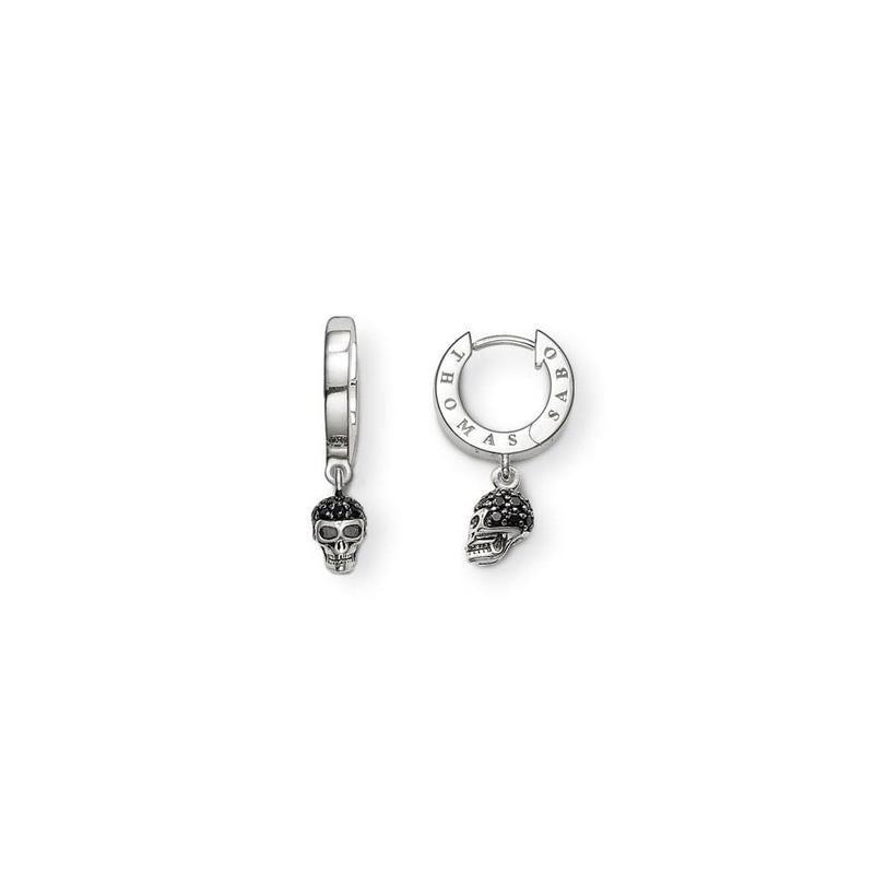 Thomas Sabo Zirconia Skull Hoop Earrings