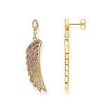 Thomas Sabo earrings bright gold-coloured hummingbird wing