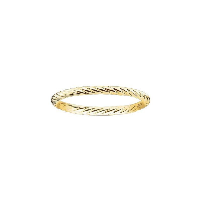 Thomas Sabo dainty cord ring in 18k yellow gold-plated sterling silver with a delicate, twisted design.