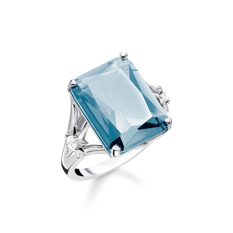 Thomas Sabo ring Blue stone, large, with star