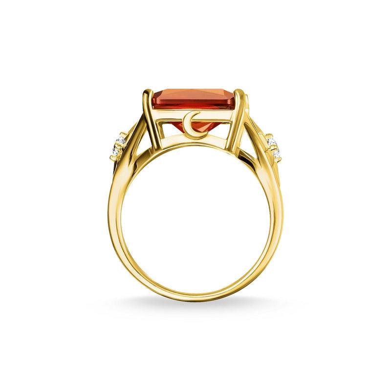 Thomas Sabo ring Orange stone, large, with star