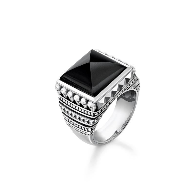 Thomas Sabo ring ethno skulls black