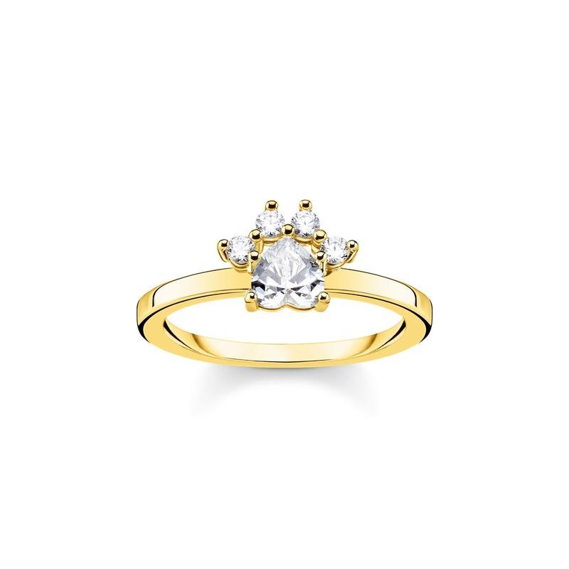 Thomas Sabo ring paw cat gold