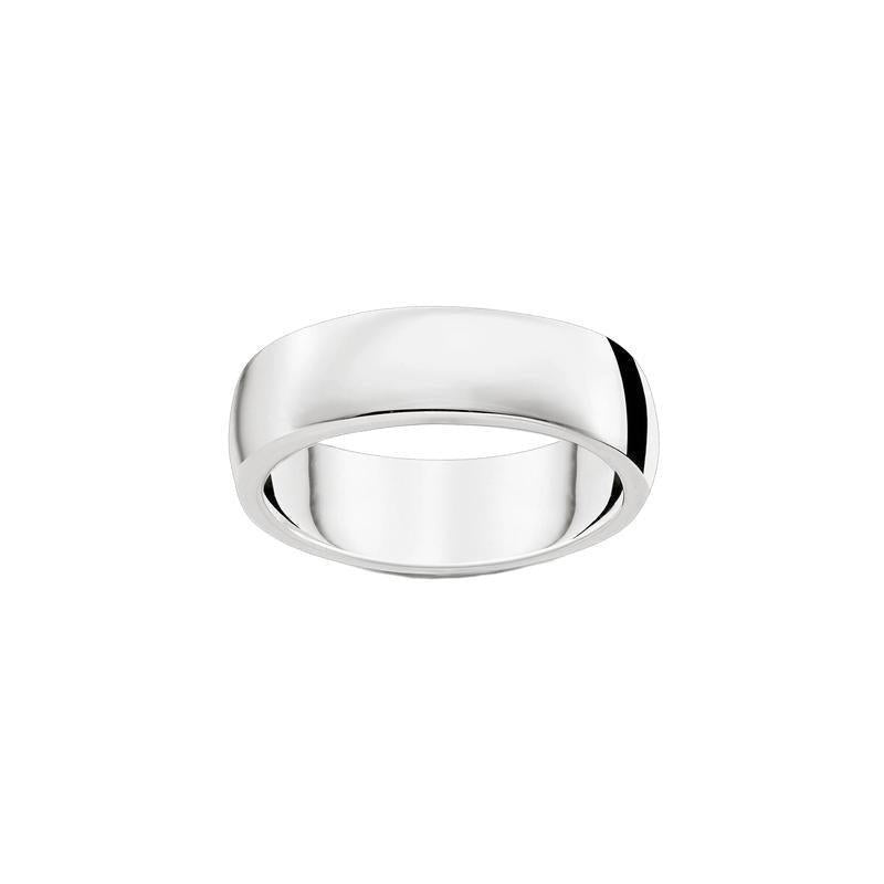 Thomas Sabo rounded Love Band ring in polished 925 Sterling silver, 0.6 cm wide, perfect for a personalized gift.