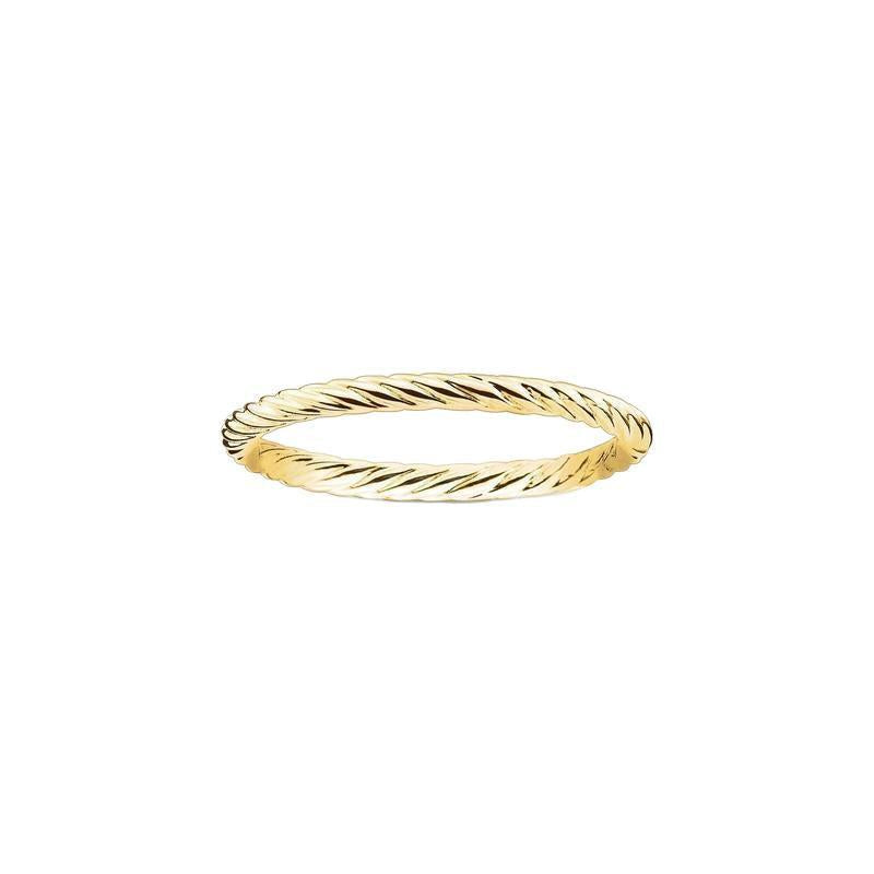 Dainty Thomas Sabo cord ring in 18k yellow gold-plated 925 Sterling silver with a delicate, elegant twisted design.