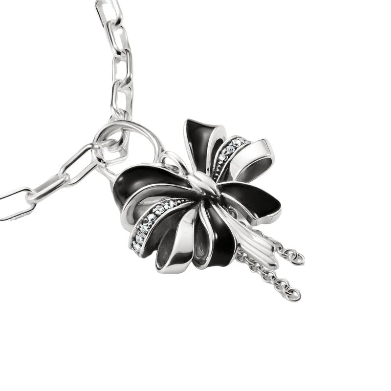 Thomsa Sabo Elegant Black Enamel Bow Connect Charm