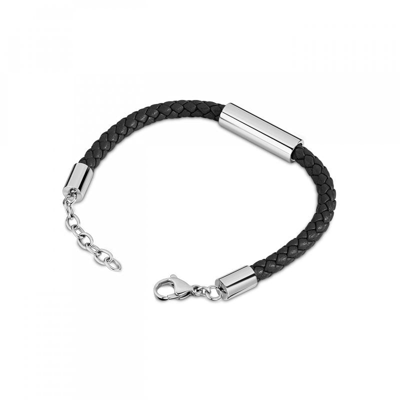Timberland Baxter Lake Black Leather Bracelet