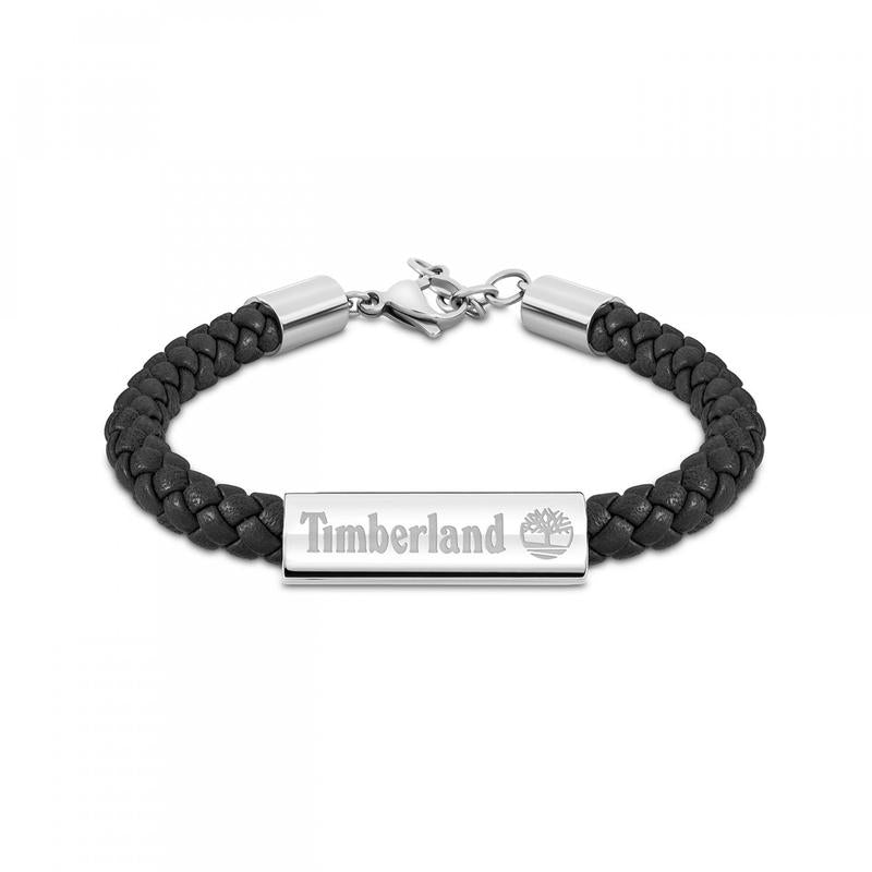 Timberland Baxter Lake Black Leather Bracelet