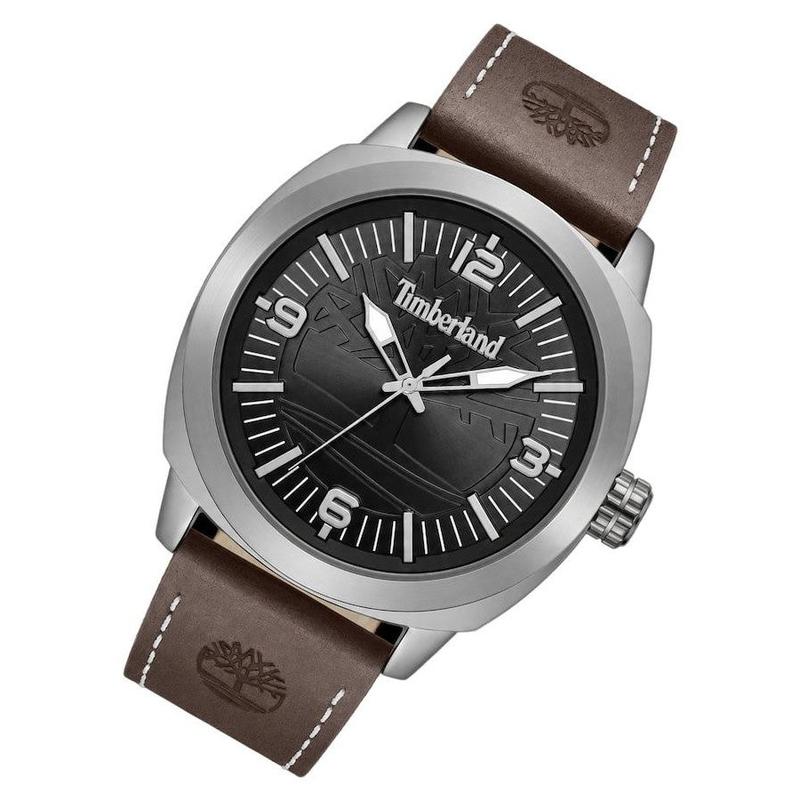 Timberland Brown Leather Black Dial Men's Watch