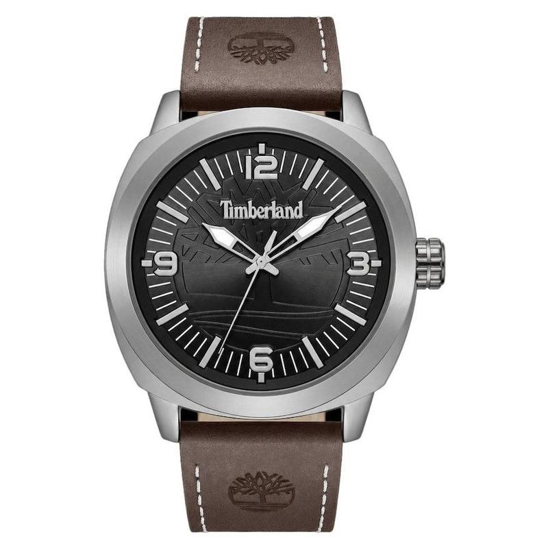 Timberland Brown Leather Black Dial Men's Watch