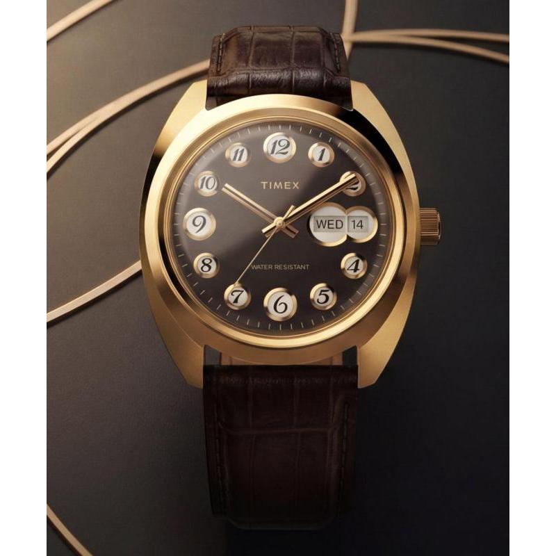 Timex 1976 Rotary Phone Dial Reissue Leather Strap Watch