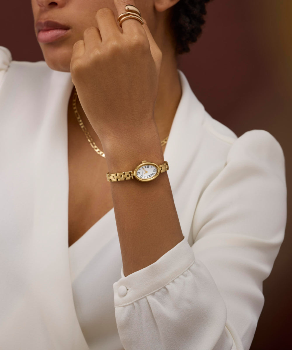 Timex Cavatina Stainless Steel Bracelet Watch White Gold-Tone