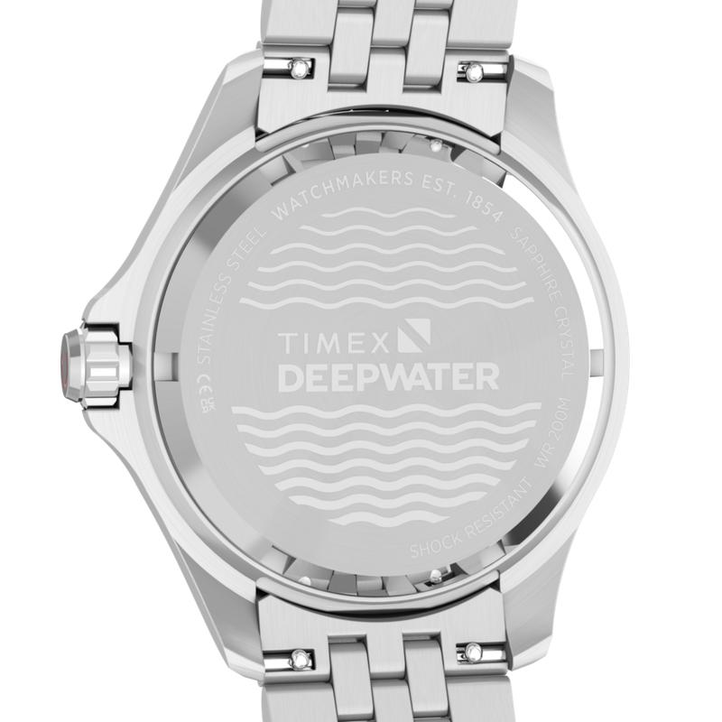 Timex Deepwater Meridian 200 Automatic GMT Stainless Steel Bracelet Watch Green Dial