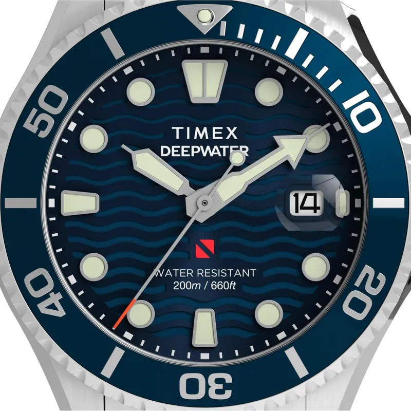 Timex Deepwater Meridian Quartz Blue Dial Steel Strap Men's Watch