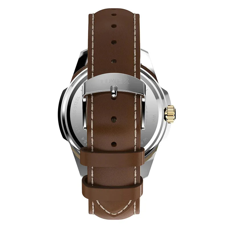 Timex Essex Avenue Day-Date Leather Strap Classic Watch