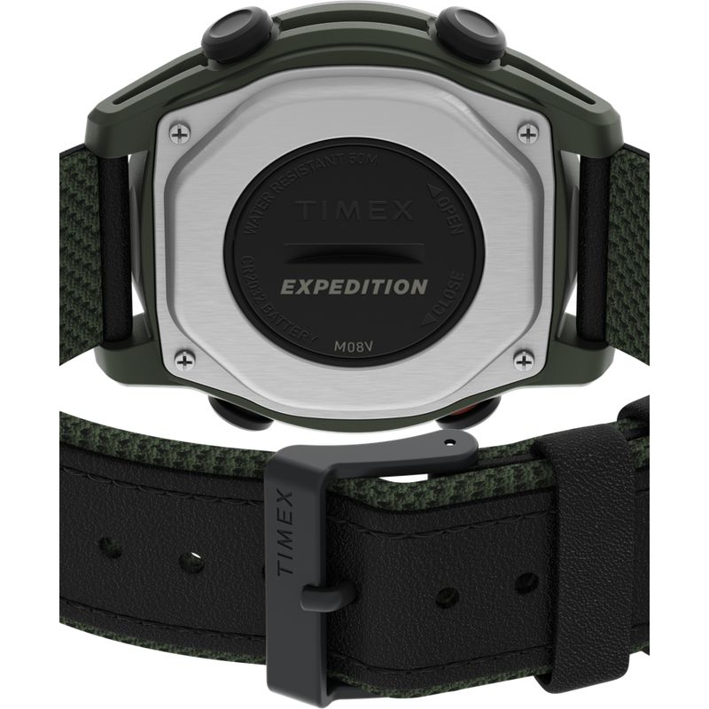 Timex Expedition® Trailblazer+ 43mm Green-Black Material Strap Watch