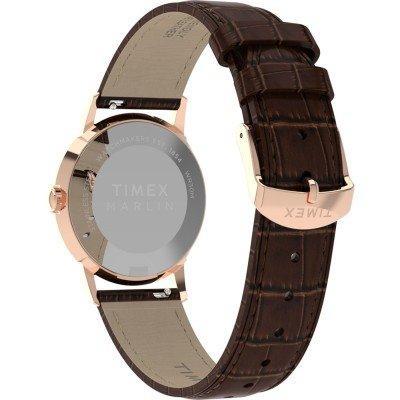 Timex Marlin 34mm Small Quartz Watch Vintage-Inspired Design Rose Gold Silver Dial