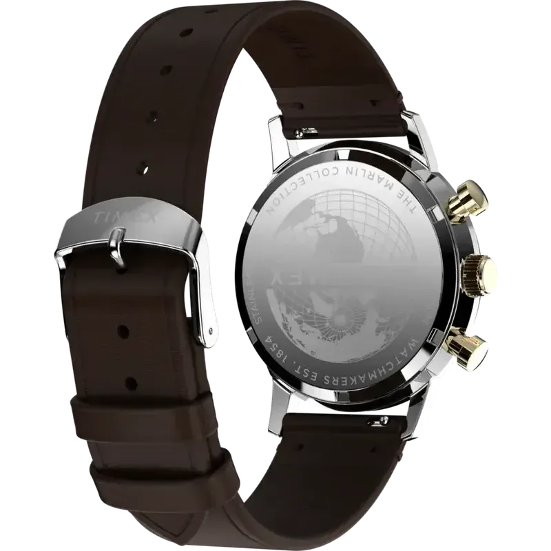 Timex Marlin® Chronograph Tachymeter 40mm Leather Strap Watch
