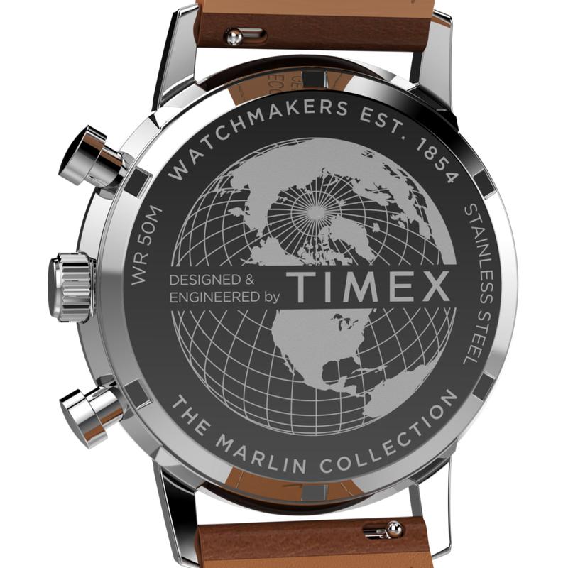Timex Marlin Chronograph Tachymeter Leather Strap Watch