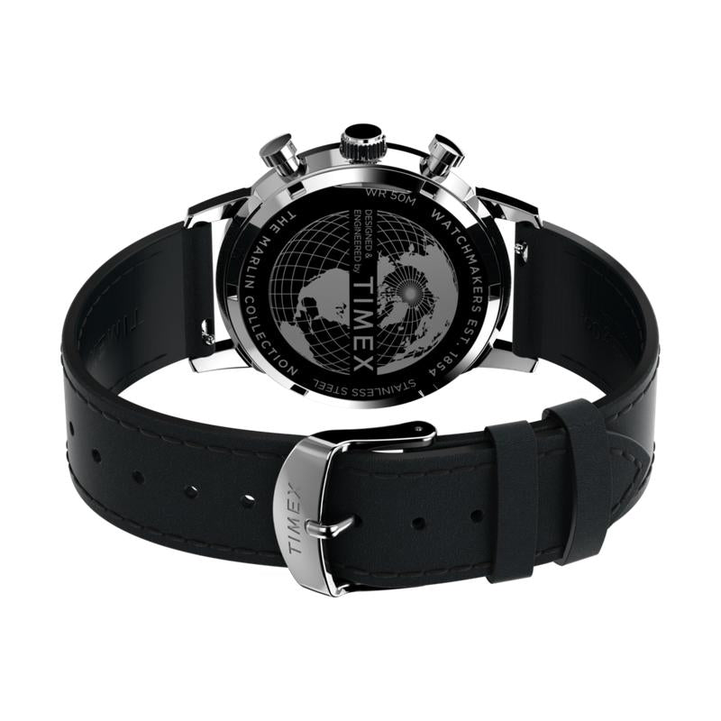 Timex Marlin Chronograph Tachymeter Leather Strap Watch