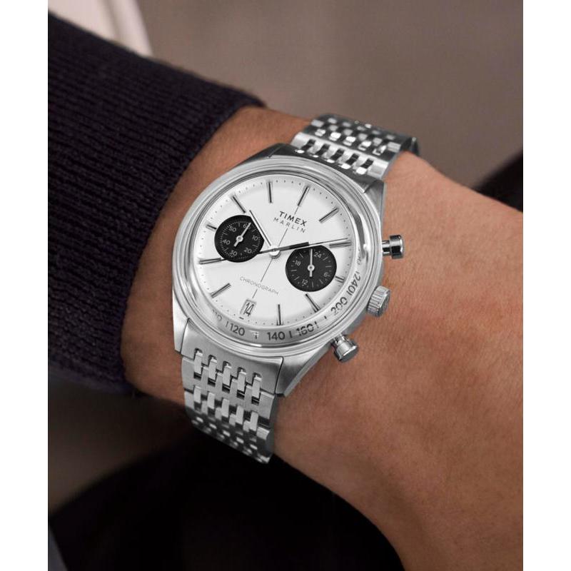 Timex Marlin Jet Quartz Chronograph Stainless Steel Watch