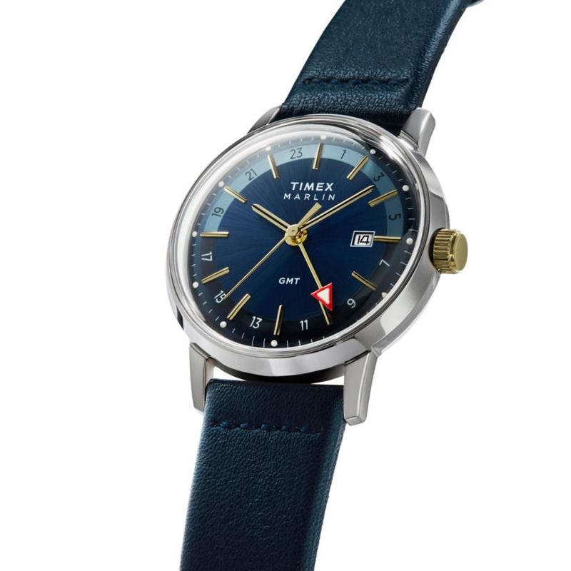 Timex Marlin Quartz GMT Leather Strap Men's Watch