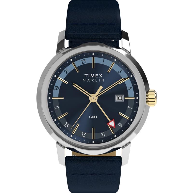 Timex Marlin Quartz GMT Leather Strap Men's Watch