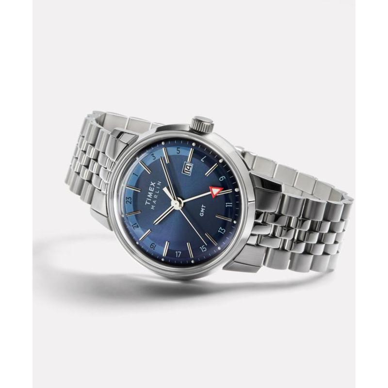 Timex Marlin Quartz GMT Stainless Steel Bracelet Watch