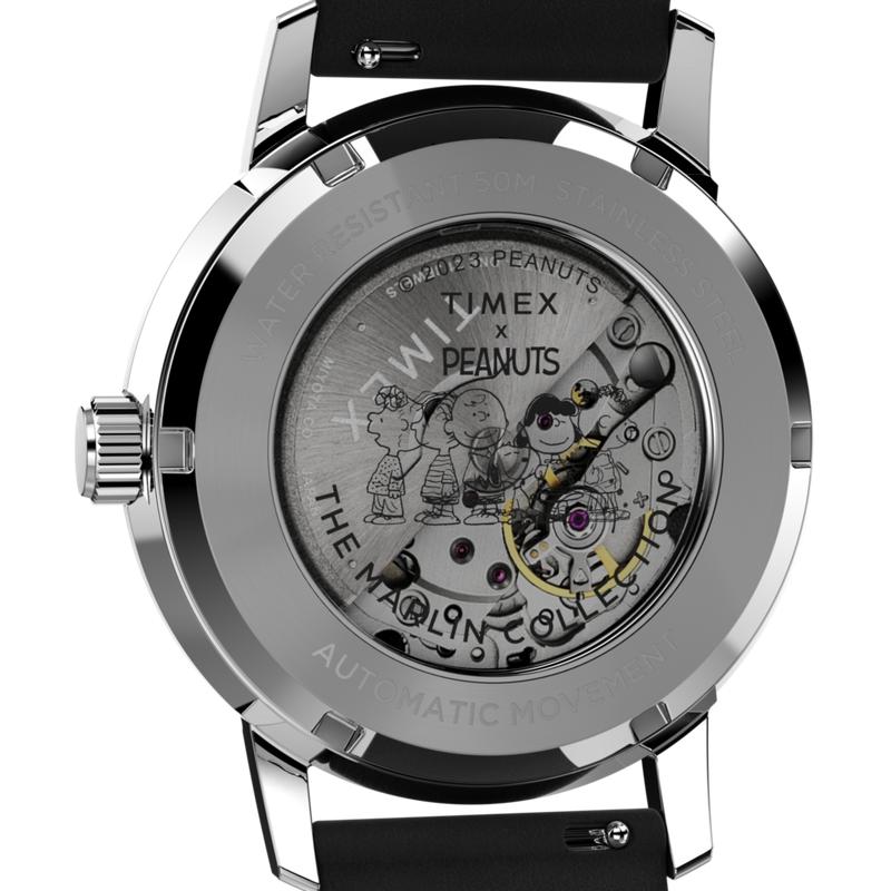 Timex Peanuts Marlin Automatic Snoopy Flying Ace Leather Strap Watch
