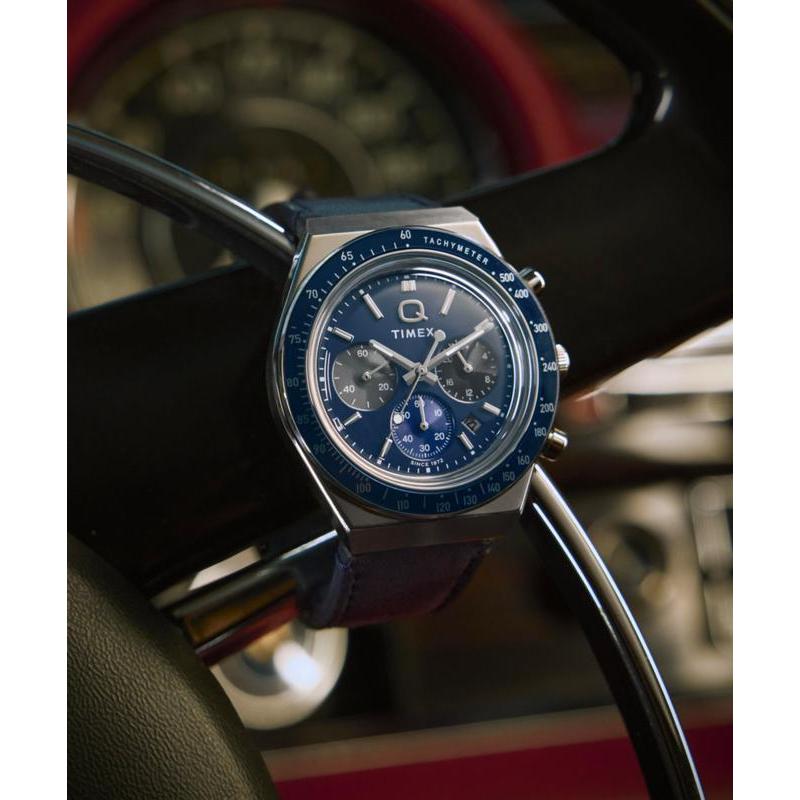 Timex Q Chronograph Leather Strap Men's Watch