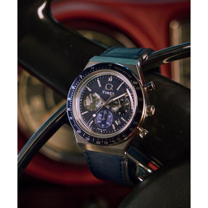 Timex Q Chronograph Leather Strap Men's Watch
