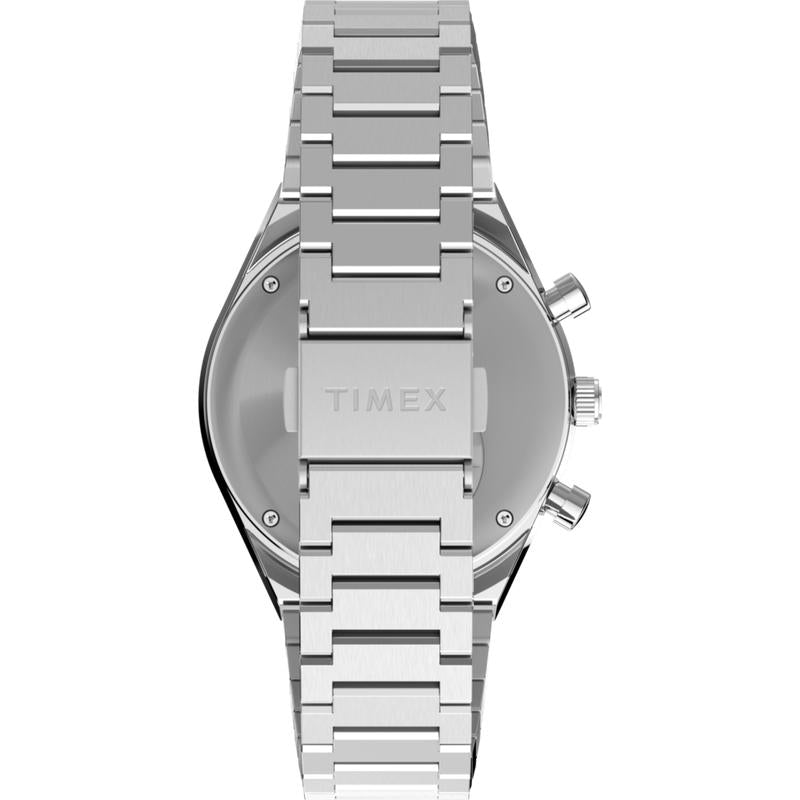 Timex Q Chronograph Stainless Steel Bracelet Watch Retro Racing