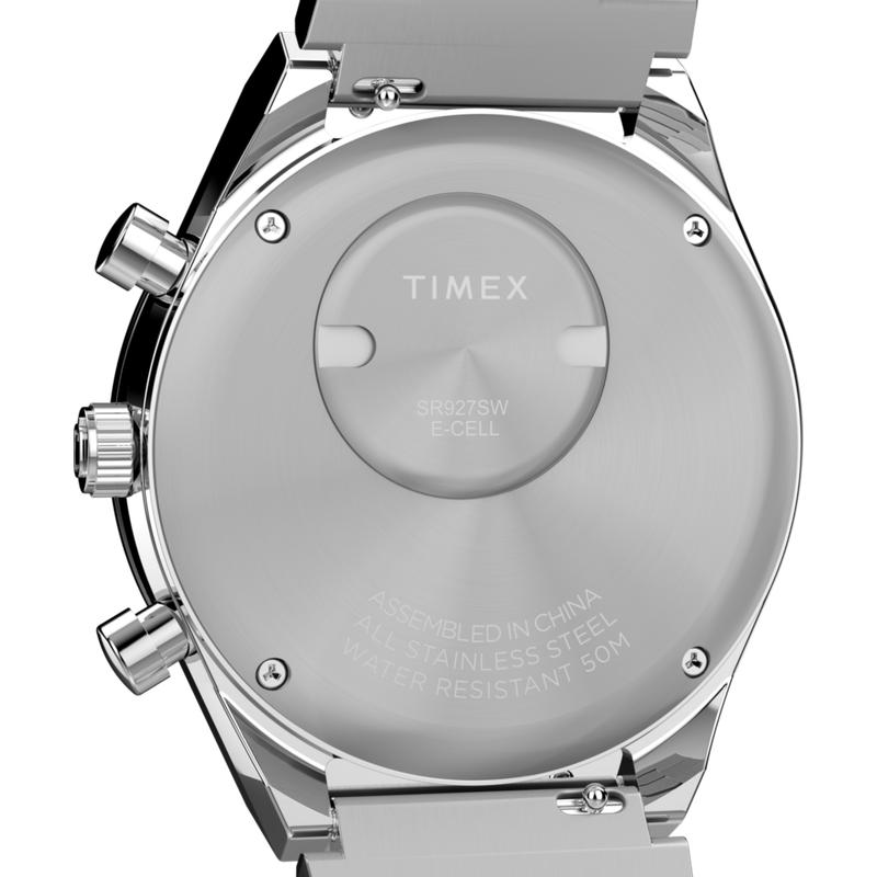 Timex Q Chronograph Stainless Steel Bracelet Watch Retro Racing