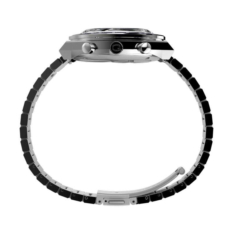 Timex Q Chronograph Stainless Steel Bracelet Watch Retro Racing