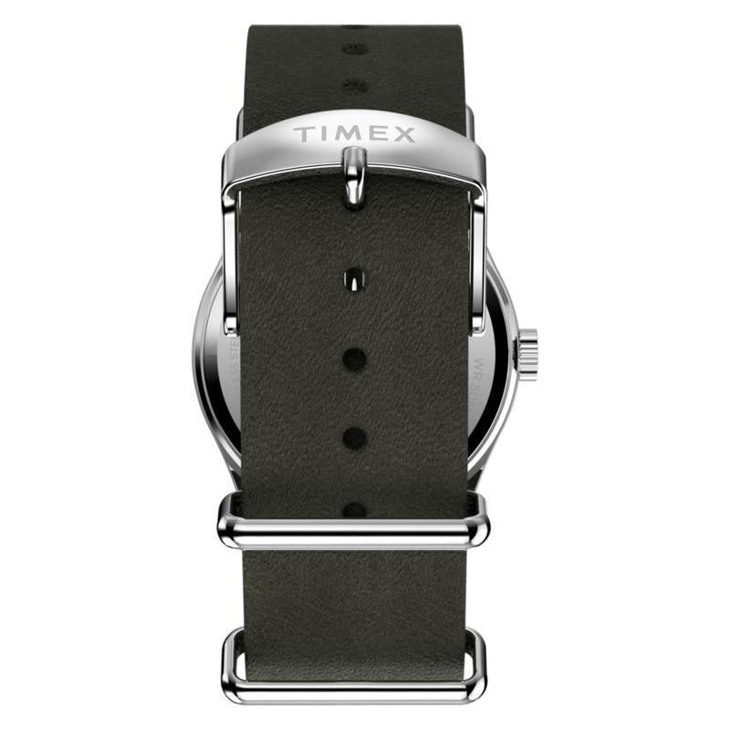 Timex Weekender New England Leather Strap Watch Green Strap