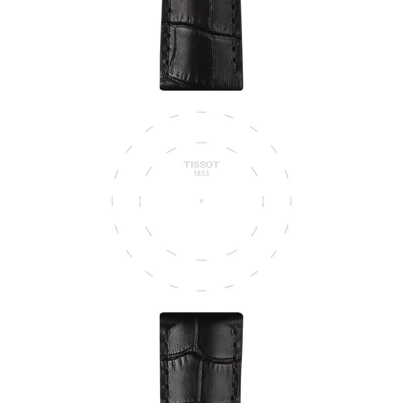 Tissot Official Black Leather Strap Lugs 22mm
