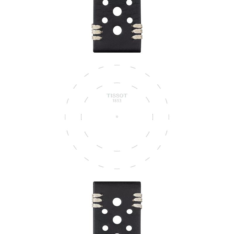 Tissot Official Black Leather Strap Lugs 22mm