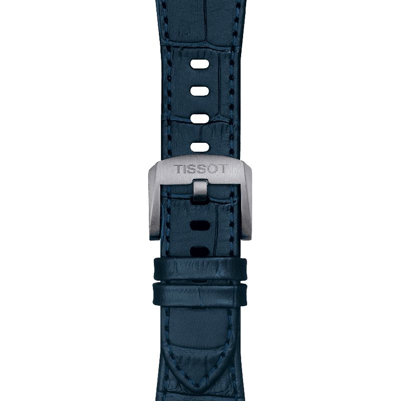 Tissot Official Dark Blue PRX Leather Strap with Steel Endpiece