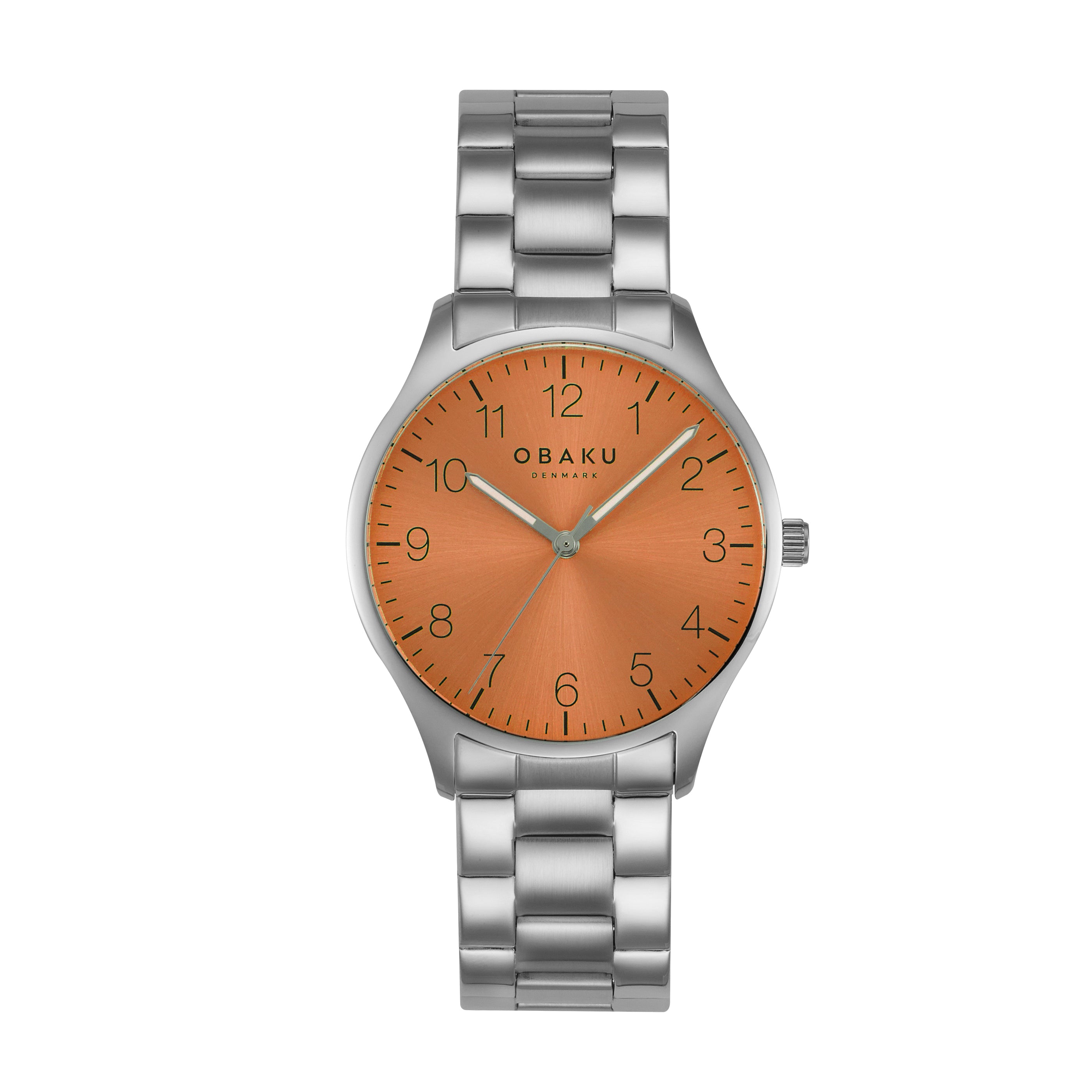 Obaku Falke Blonde - Stainless Steel Strap Orange Dial Watch V260GXCYSC-DAF