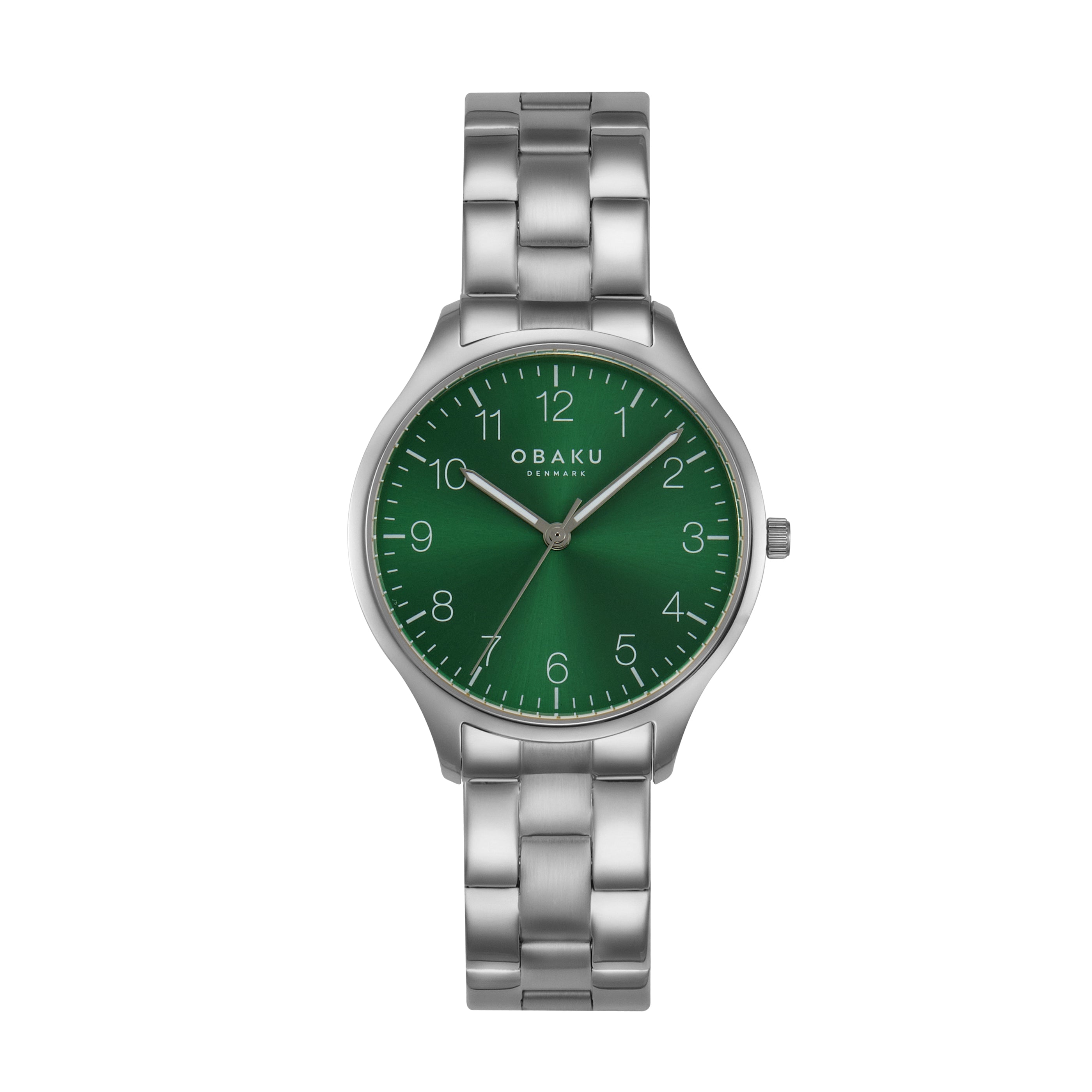 Obaku Falke Lille - Stainless Steel Strap Green Dial Watch V260LXCESC-DAF