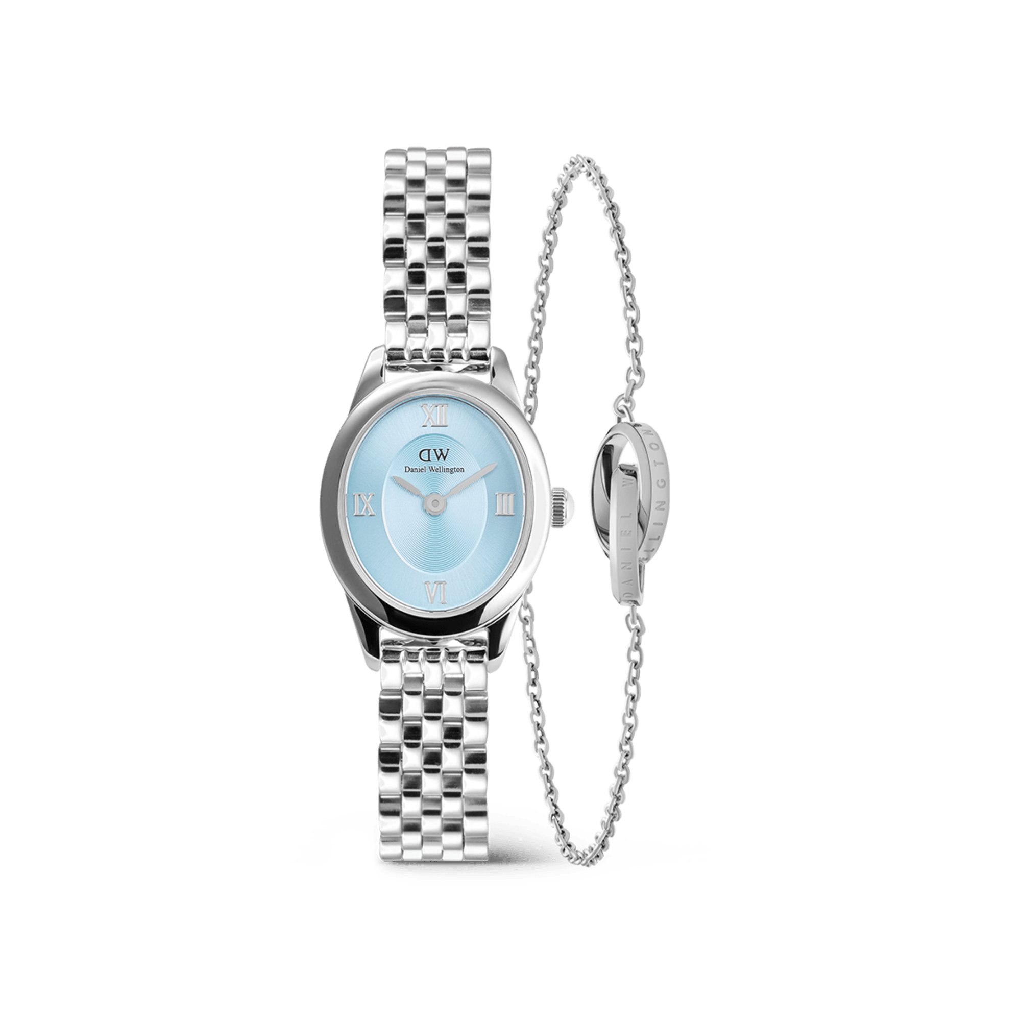 Daniel Wellington Bundle : Ophelia Mini Ice Blue & Elan Unity Bracelet Silver