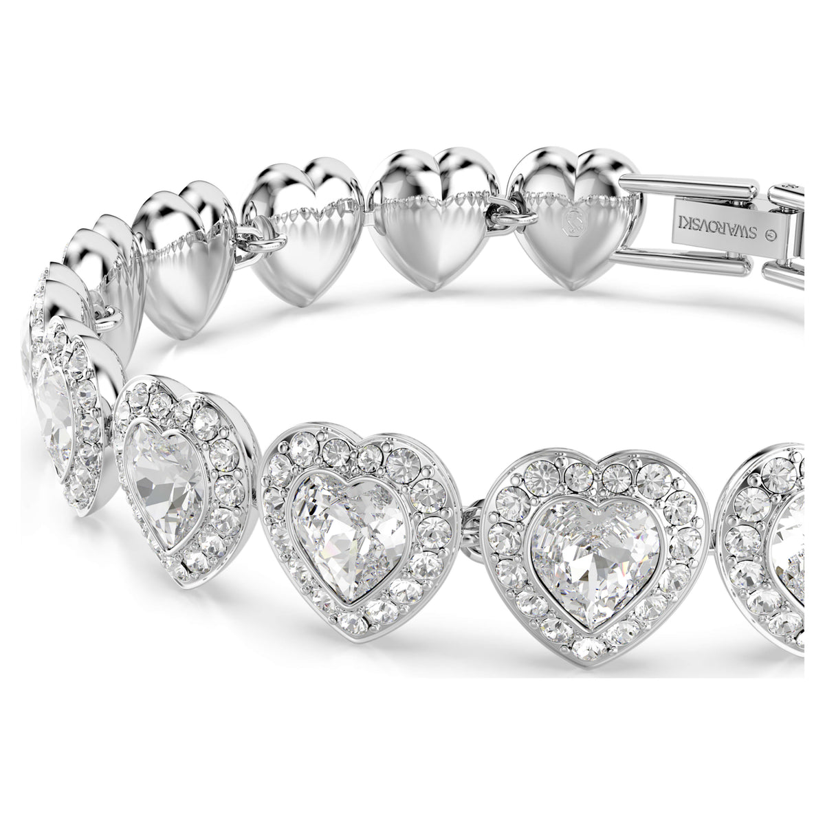 Swarovski Ariana Grande Heart White Mixed Cuts Rhodium Plated Bracelet