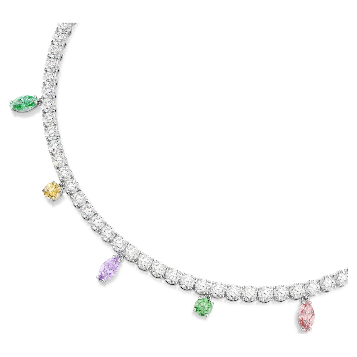 Swarovski Ariana Grande Multicolored Mixed Cuts Rhodium Plated Necklace