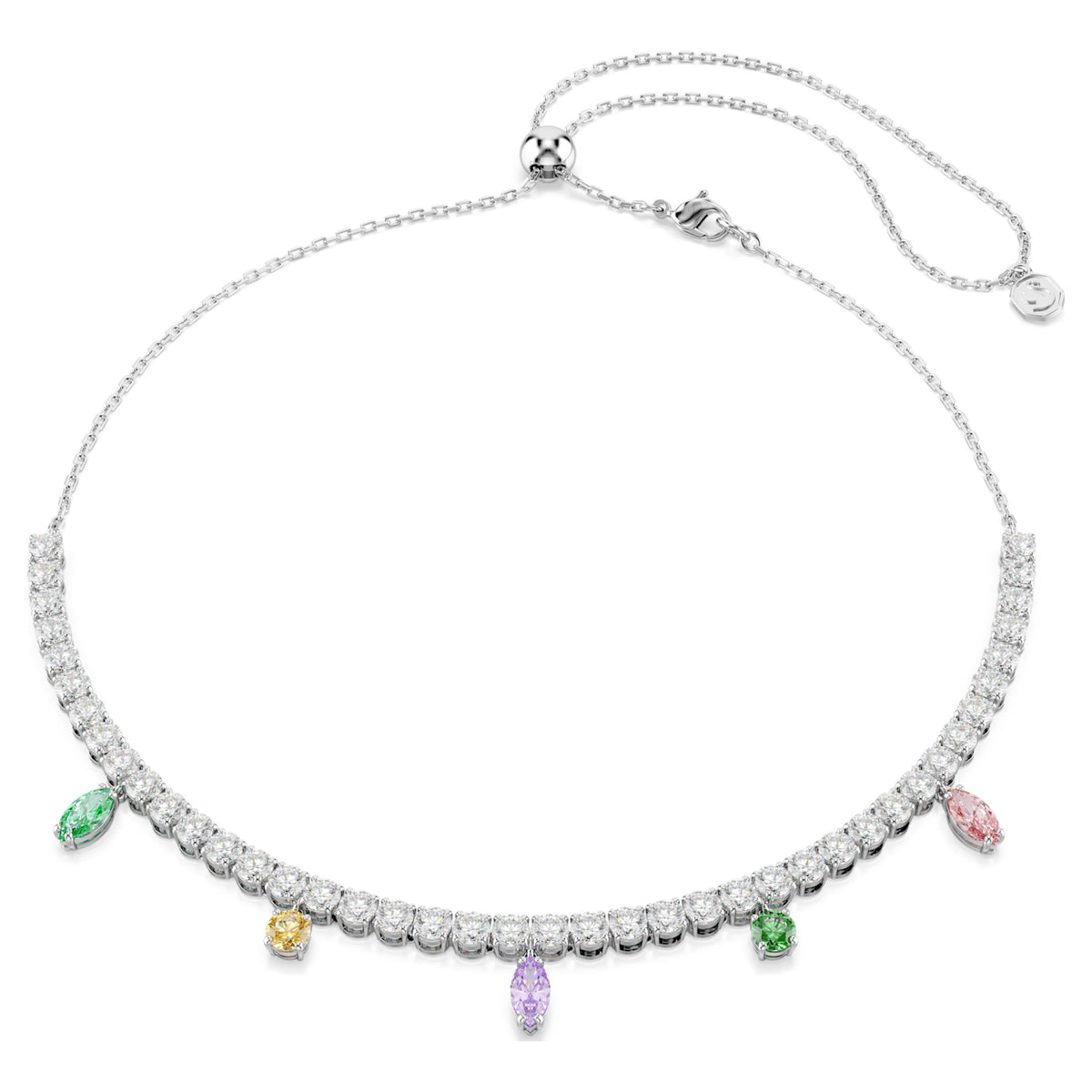 Swarovski Ariana Grande Multicolored Mixed Cuts Rhodium Plated Necklace