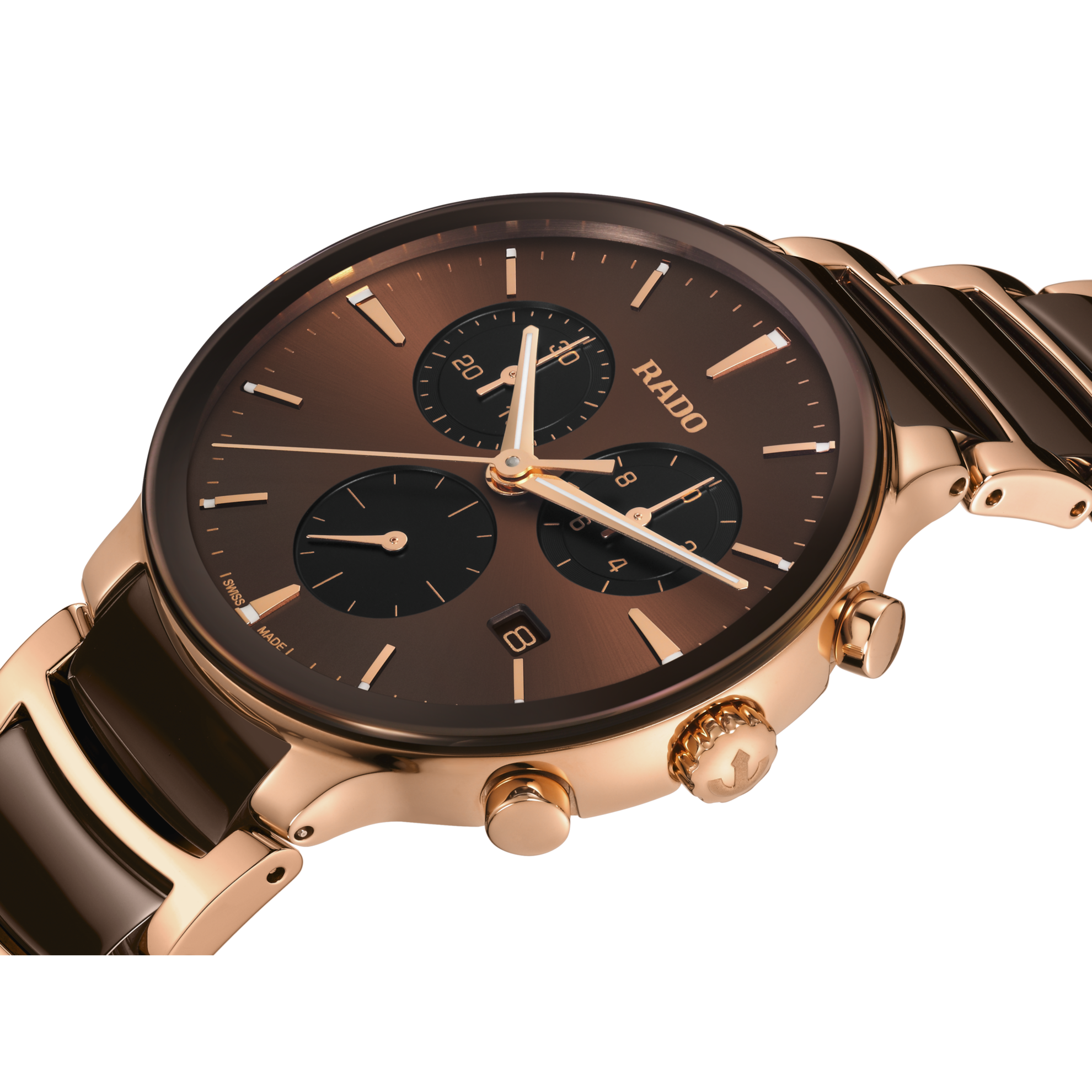 Rado Centrix Chronograph R30212302 Quartz Watch Brown Dial