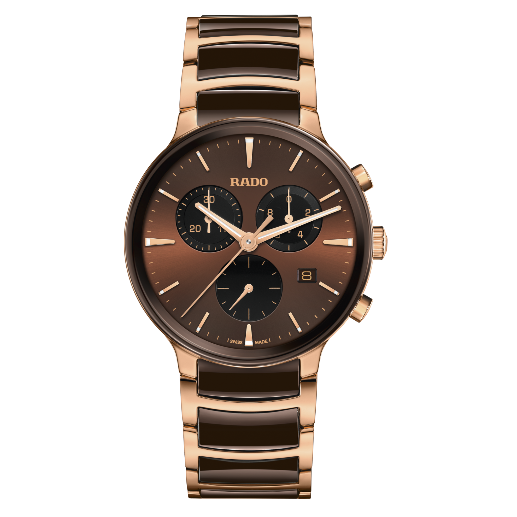Rado Centrix Chronograph R30212302 Quartz Watch Brown Dial