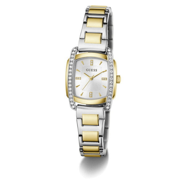 Guess ETTA GW1096L3 Women's Square Watch Bicolor Case Silver Dial