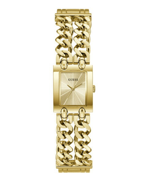 Guess Micro Mod GW1112L1 Women's Rectangular Watch Gold Case Champagne Dial