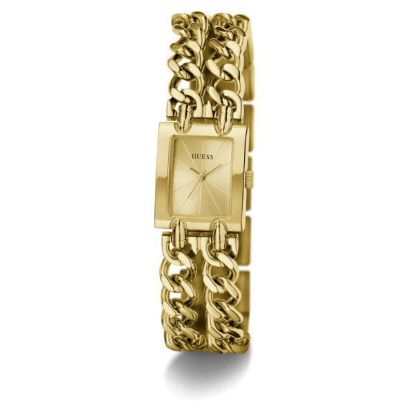 Guess Micro Mod GW1112L1 Women's Rectangular Watch Gold Case Champagne Dial